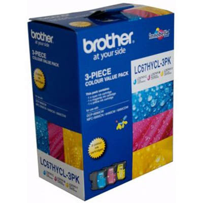BROTHER LC-67HYCL3PK INKJET CARTRIDGE HIGH CAPACITY COLOUR