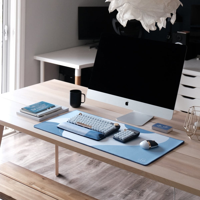 Azio MP-IZO105L desk pad Foam, Microfibre Blue