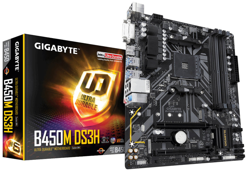Gigabyte GA-B450M-DS3H V2 (AM4) (D) AMD B450 Socket AM4 micro ATX
