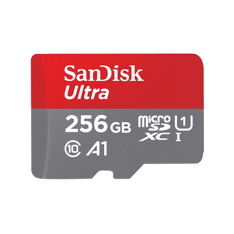 SANDISK Ultra microSDXC, SQUAC 256GB, A1, C10, U1, UHS-I, 150MB/s R, 4x6, 10Y