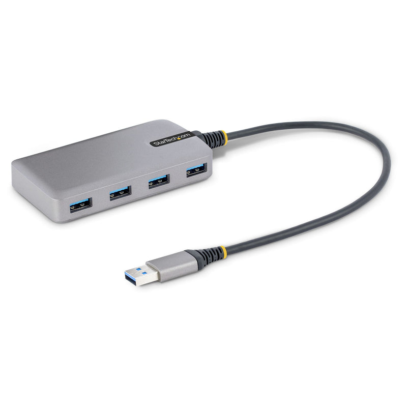 StarTech 4-Port USB Hub - USB 3.0 5Gbps, Bus Powered, USB-A to 4x USB-A Hub w/ Optional Auxiliary Power Input - Portable Desktop/Laptop USB Hub, 1ft/30cm Cable, USB Expansion Hub