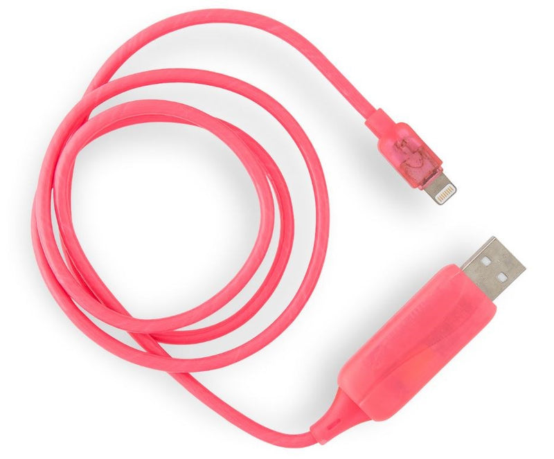 Generic Astrotek 1m LED Light Up Visible Flowing USB Lightning Data Sync Charger Cable Pink Charging Cord fo