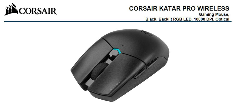 Corsair KATAR PRO mouse Right-hand RF Wireless Optical 10000 DPI