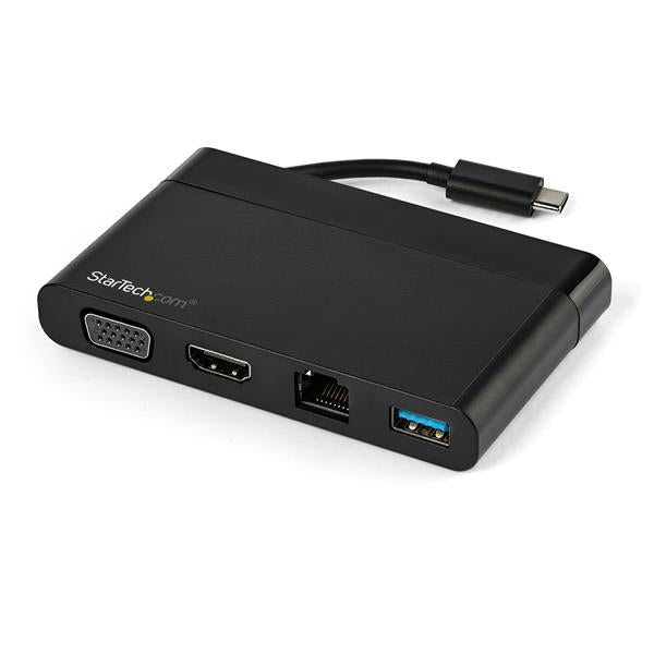 StarTech USB C Multiport Adapter with HDMI, VGA, Gigabit Ethernet & USB 3.0 - USB C to 4K HDMI or 1080p VGA Display Mini Dock Hub - USB Type-C Travel Docking Station for USB-C Laptops