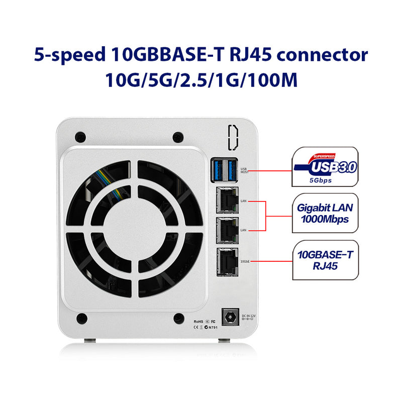 TerraMaster F2-422 NAS/storage server Desktop Ethernet LAN White J3455