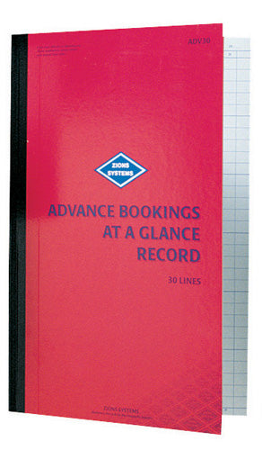 ZIONS ADVANCE BOOKINGS AT A GLANCE ZIONS ADV30