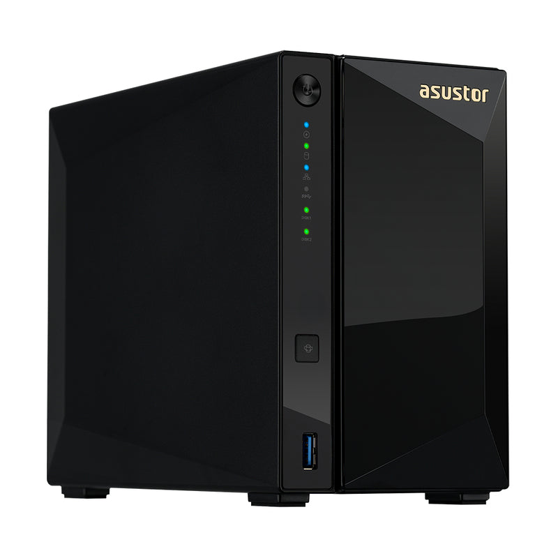 ASUSTOR 2-Bay NAS, Marvell Armada A7020 1.6GHz Dual-Core, 2GB DDR4, Gbe x2, 10G Base-T x1, WoL, hardware encryption