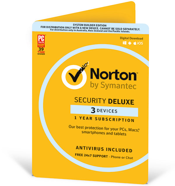 NortonLifeLock 360 Security Deluxe, 3 Device, 12 Months, PC, MAC, Android, iOS, OEM