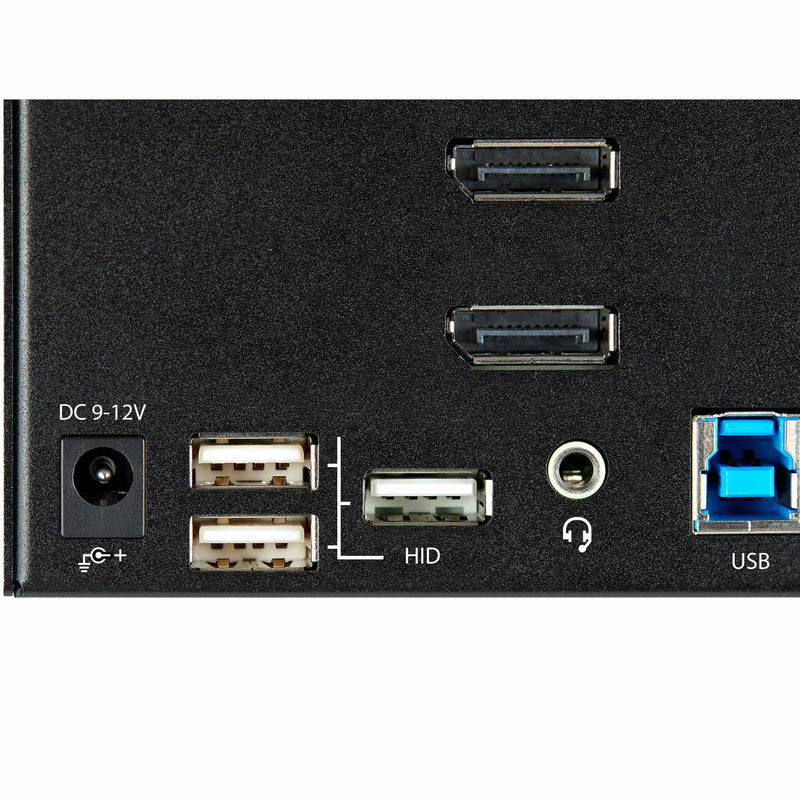 StarTech 2 Port Triple Monitor DisplayPort KVM Switch - 4K 60Hz UHD HDR - Desktop DP 1.2 KVM with 2 Port USB 3.0 Hub (5Gbps) & 4x USB 2.0 HID Ports, Audio - Hotkey Switching - TAA