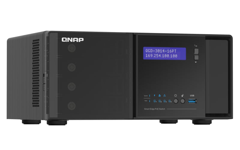 QNAP QGD-3014-16PT-8G network switch Managed Gigabit Ethernet (10/100/1000) Power over Ethernet (PoE) Black