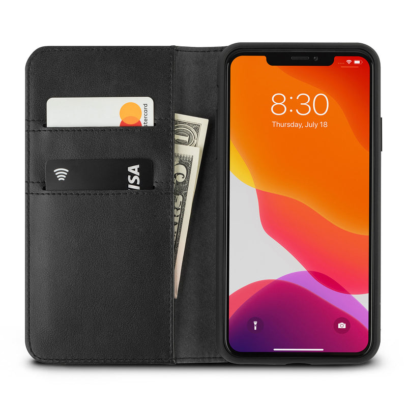 Moshi Overture mobile phone case 16.5 cm (6.5") Wallet case Black