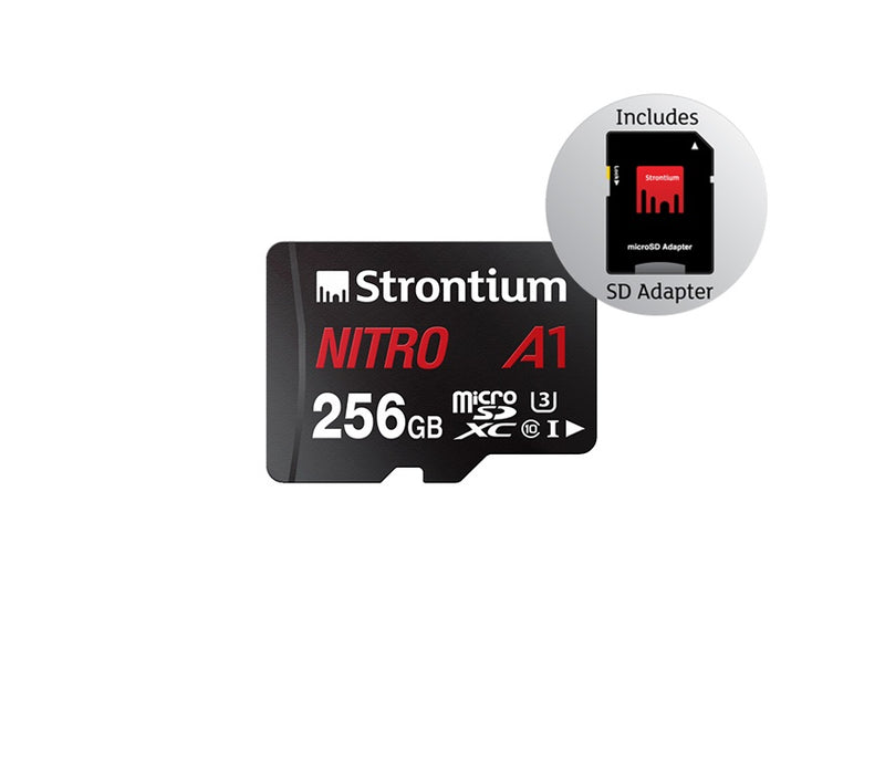 Strontium Technology Nitro A1 256GB micro SD with Adapter 100MB/s U3