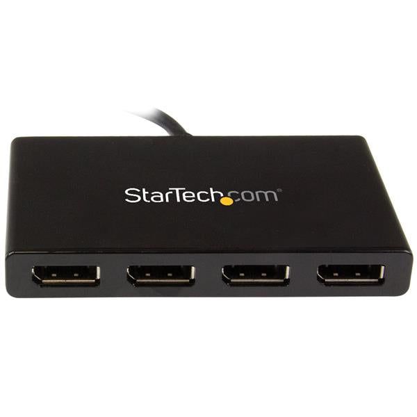 StarTech 4-Port Multi Monitor Adapter - Mini DisplayPort to DisplayPort MST Hub - 4x 1080p - Video Splitter for Extended Desktop Mode on Windows PCs Only - mDP to Quad DP Monitors
