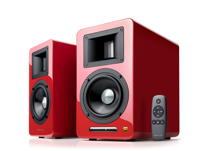 Edifier Airpulse A100 Hi-Res Audio Active Speaker System with Wireless Subwoofer Bluetooth, Optical Coaxial, RCA - Ideal for HomeTheatre RED