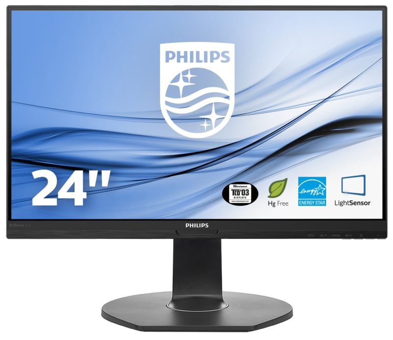 Philips 23.8 5ms FHD LED IPS Monitor, Height Adj, VGA, DP, HDMI, USB-C,USB3.0, Vesa, 4yr Wty - With US