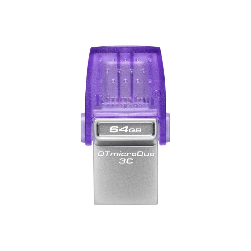 Kingston DataTraveler microDuo 3C USB flash drive 64 GB USB Type-A / USB Type-C 3.2 Gen 1 (3.1 Gen 1) Purple, Stainless steel