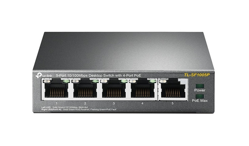 TP-Link TL-SF1005P network switch Unmanaged Fast Ethernet (10/100) Power over Ethernet (PoE) Black