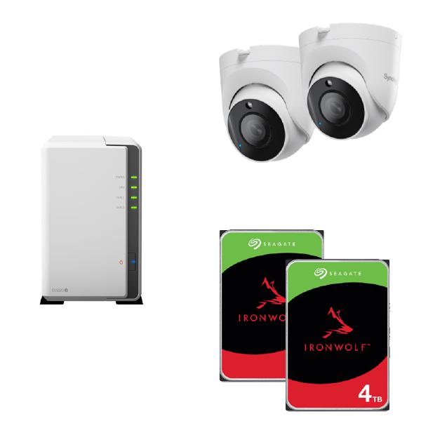 SYNOLOGY TC500 Camera Bundle 2 includes Synology DS220j x 1 plus Seagate IronWolf ST4000vn006 x 2 plus Synology TC500 x 2