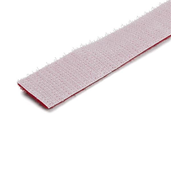 StarTech 50ft Hook and Loop Roll - Cut-to-Size Reusable Cable Ties - Bulk Industrial Wire Fastener Tape /Adjustable Fabric Wraps Red / Resuable Self Gripping Cable Management Straps