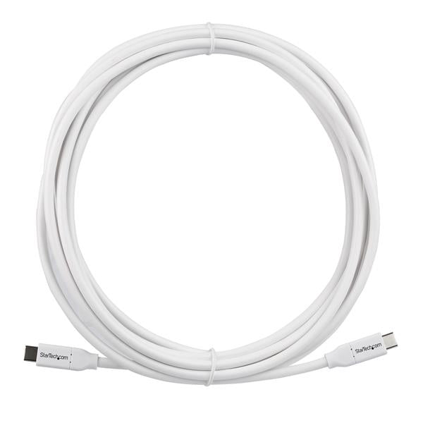 StarTech USB-C to USB-C Cable w/ 5A PD - M/M - White - 4 m (13 ft.) - USB 2.0 - USB-IF Certified